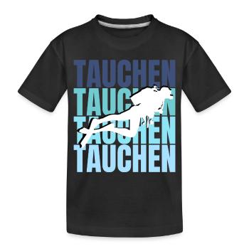 Diving Adventure: Exploring the Depths, Experiencing Freedom - Kids' Premium Organic T-Shirt - black - Front