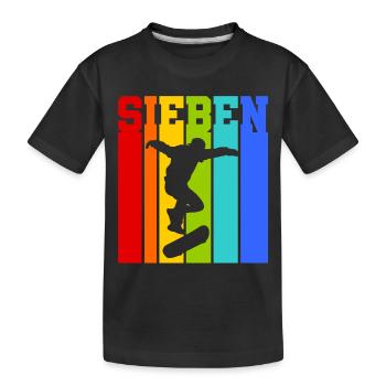 Sieben Jahre alt - Alter - Geburtstag - Kind - Ska - Kinder Premium Bio T-Shirt - Schwarz - Vorne