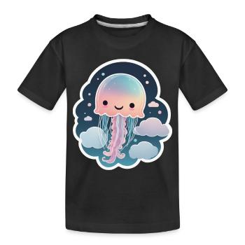 Méduse mignonne 02 - T-shirt bio Premium Enfant - noir - Devant