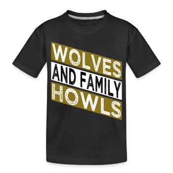 traditions familiales dictons drôles loups gris - T-shirt bio Premium Enfant - noir - Devant