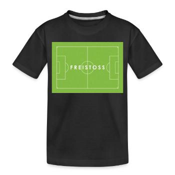 FREISTOSS - Fußball Statement - Kinder Premium Bio T-Shirt - Schwarz - Vorne