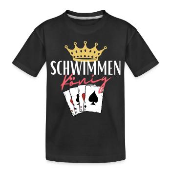 Roi de la natation - T-shirt bio Premium Enfant - noir - Devant