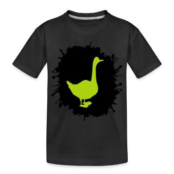 Goose Splatter - Kids' Premium Organic T-Shirt - black - Front