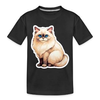 Ragdoll Katze - Kinder Premium Bio T-Shirt - Schwarz - Vorne