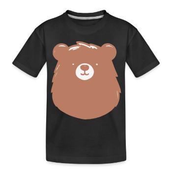 Einfacher gehaltener Bär im flachen Stiel - Kinder Premium Bio T-Shirt - Schwarz - Vorne