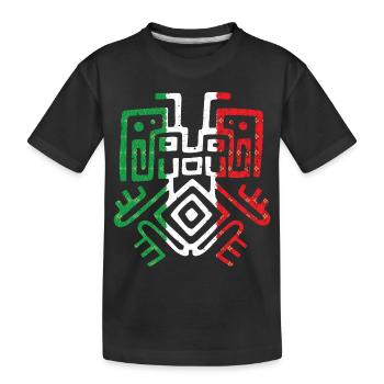 Symbole aztèque Maya mexicain Drapeau mexicain Bec-en-sabot - T-shirt bio Premium Enfant - noir - Devant