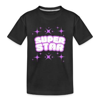 SUPER STAR - Kinder Premium Bio T-Shirt - Schwarz - Vorne