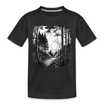 Dark Forest, Dark Woods, Nature Lovers - Kids' Premium Organic T-Shirt - black - Front
