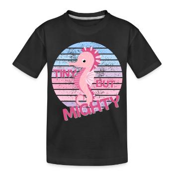 Seepferdchen - Kinder Premium Bio T-Shirt - Schwarz - Vorne