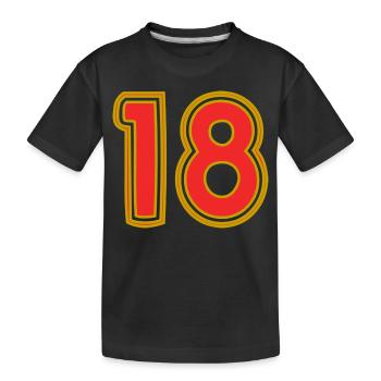 18. 18 ANS. 18e ANNIVERSAIRE. ANNIVERSAIRE 18 ANS. - T-shirt bio Premium Enfant - noir - Devant
