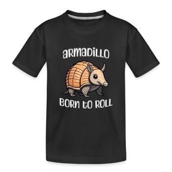 Gürteltier zum Rollen geboren - Kinder Premium Bio T-Shirt - Schwarz - Vorne