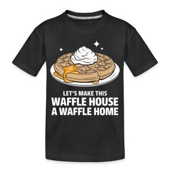 Waffles Breakfast Sweets - Kids' Premium Organic T-Shirt - black - Front