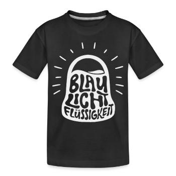 Blaulichtflüssigkeit - Blaulicht Symbol weiß - Kinder Premium Bio T-Shirt - Schwarz - Vorne