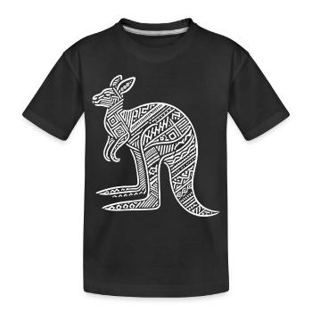 Kangourou à motif tribal - T-shirt bio Premium Enfant - noir - Devant