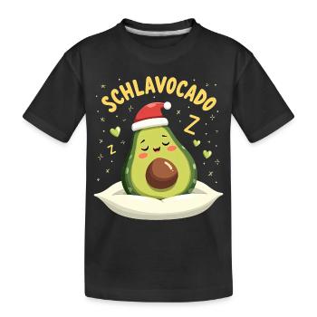 Schlavocado Offiziell Schlafanzug Avocado - Kinder Premium Bio T-Shirt - Schwarz - Vorne