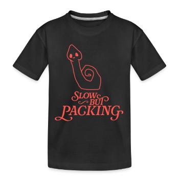 Slow but Packing - Kinder Premium Bio T-Shirt - Schwarz - Vorne