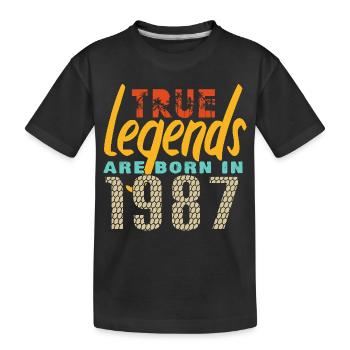 Die True Legends wurden 1987 geboren. Jahr 2025. - Kinder Premium Bio T-Shirt - Schwarz - Vorne