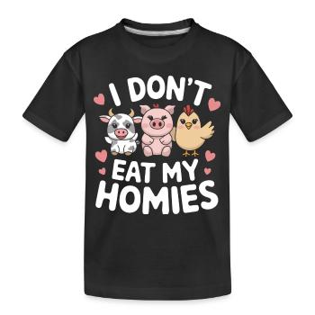 Vegetarian Vegan Veggie Vegetarian - Kids' Premium Organic T-Shirt - black - Front