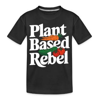 Vegetarian Vegan Veggie Vegetarian - Kids' Premium Organic T-Shirt - black - Front