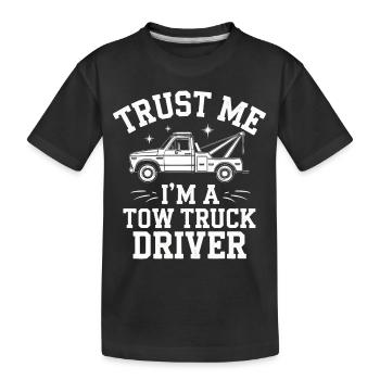 Tow Truck Truck Tow Truck - Kids' Premium Organic T-Shirt - black - Front