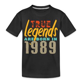 Die True Legends wurden 1989 geboren. Jahr 2025. - Kinder Premium Bio T-Shirt - Schwarz - Vorne