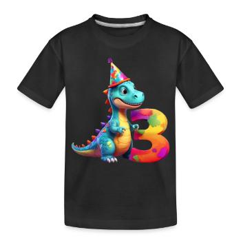 DINO 3 YEARS DINOSAUR 3RD BIRTHDAY - Kids' Premium Organic T-Shirt - black - Front
