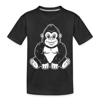 Gorilla - Kinder Premium Bio T-Shirt - Schwarz - Vorne