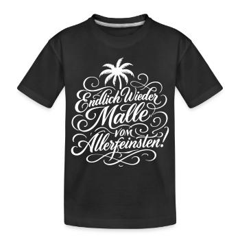 Endlich Malle Spruch Urlaub - Kinder Premium Bio T-Shirt - Schwarz - Vorne