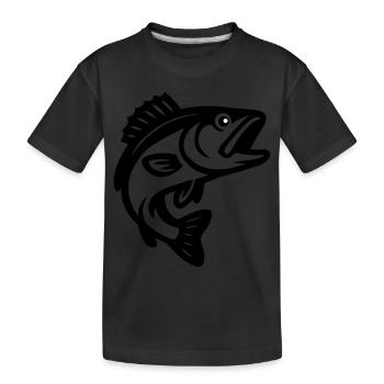 Fisch Silhouette - Kinder Premium Bio T-Shirt - Schwarz - Vorne