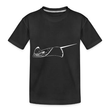 Stachelrochen im eleganten Flug - Kinder Premium Bio T-Shirt - Schwarz - Vorne
