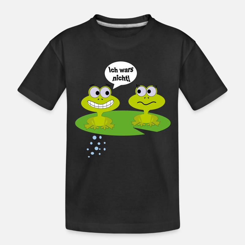 Comic-Frösche - Kinder Premium Bio T-Shirt - Schwarz