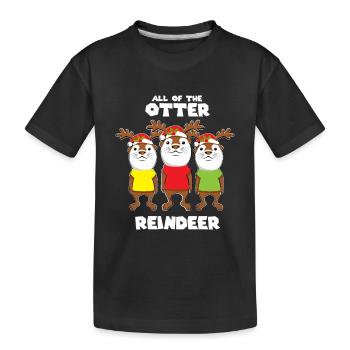 Weihnachten Rentierotter - Kinder Premium Bio T-Shirt - Schwarz - Vorne