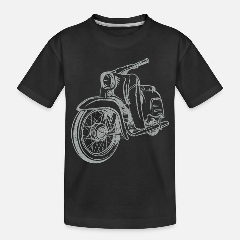 Simson Schwalbe KR51 Vintage Lineart Silhouette - Kinder Premium Bio T-Shirt - Schwarz