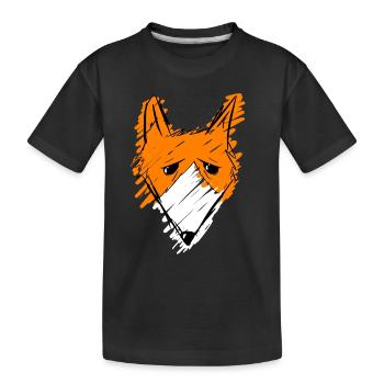 Fox head - Kids' Premium Organic T-Shirt - black - Front