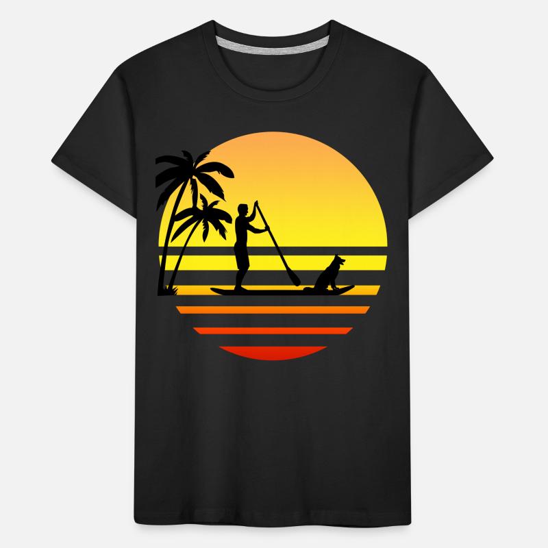 Stand up paddle & Hund Geschenk Kinder Premium Bio T-Shirt