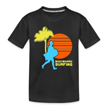 Bodyboard Surfing Shirt & Gift - Kids' Premium Organic T-Shirt - black - Front