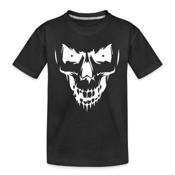 Totenkopf - Kinder Premium Bio T-Shirt - Schwarz - Vorne