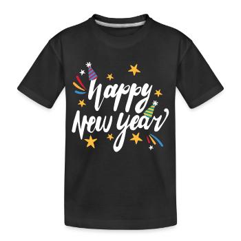 happy New Year - Kids' Premium Organic T-Shirt - black - Front