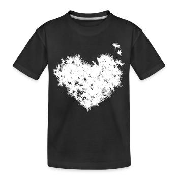 Pusteblumen Herz - Kids' Premium Organic T-Shirt - black - Front
