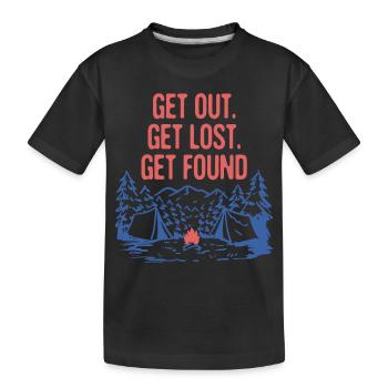 Sortir Se perdre Se retrouver Camping Faune - T-shirt bio Premium Enfant - noir - Devant