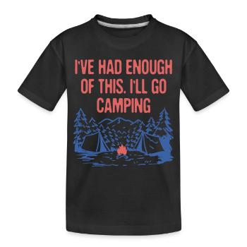 J’en ai assez de ce camping-car de vacances en camping - T-shirt bio Premium Enfant - noir - Devant