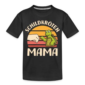 Schildkröte - Kinder Premium Bio T-Shirt - Schwarz - Vorne