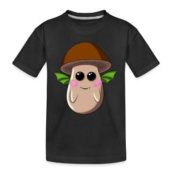 Chauve-souris champignon à casquette brune - T-shirt bio Premium Enfant - noir - Devant