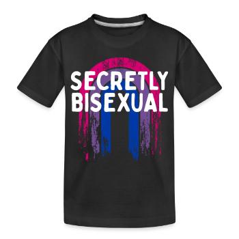 Secretly Bisexual Bi Introvert Bi Pride - Kinder Premium Bio T-Shirt - Schwarz - Vorne
