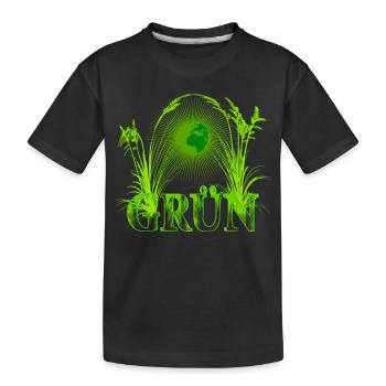 Unser Planet ist Grün wie das Gras-Korn Welt Erde - Kinder Premium Bio T-Shirt - Schwarz - Vorne