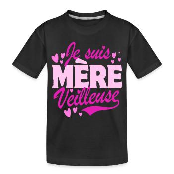 Fête des mères - Je suis Mère veilleuse - rose - T-shirt bio Premium Enfant - noir - Devant