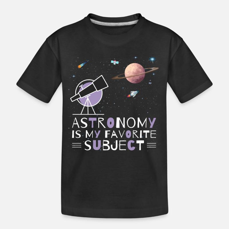 L’astronomie, mon sujet de prédilection, le télescope spatial - T-shirt bio Premium Enfant - noir