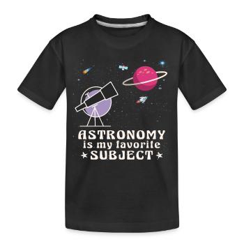 L’astronomie, mon sujet de prédilection, le télescope spatial - T-shirt bio Premium Enfant - noir - Devant