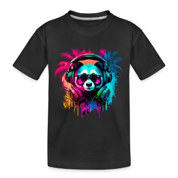 Abstract panda bear - Kids' Premium Organic T-Shirt - black - Front