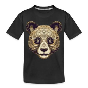 Panda Portrait - Kinder Premium Bio T-Shirt - Schwarz - Vorne